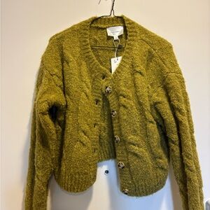 Mustard Cardigan Sweater NWT